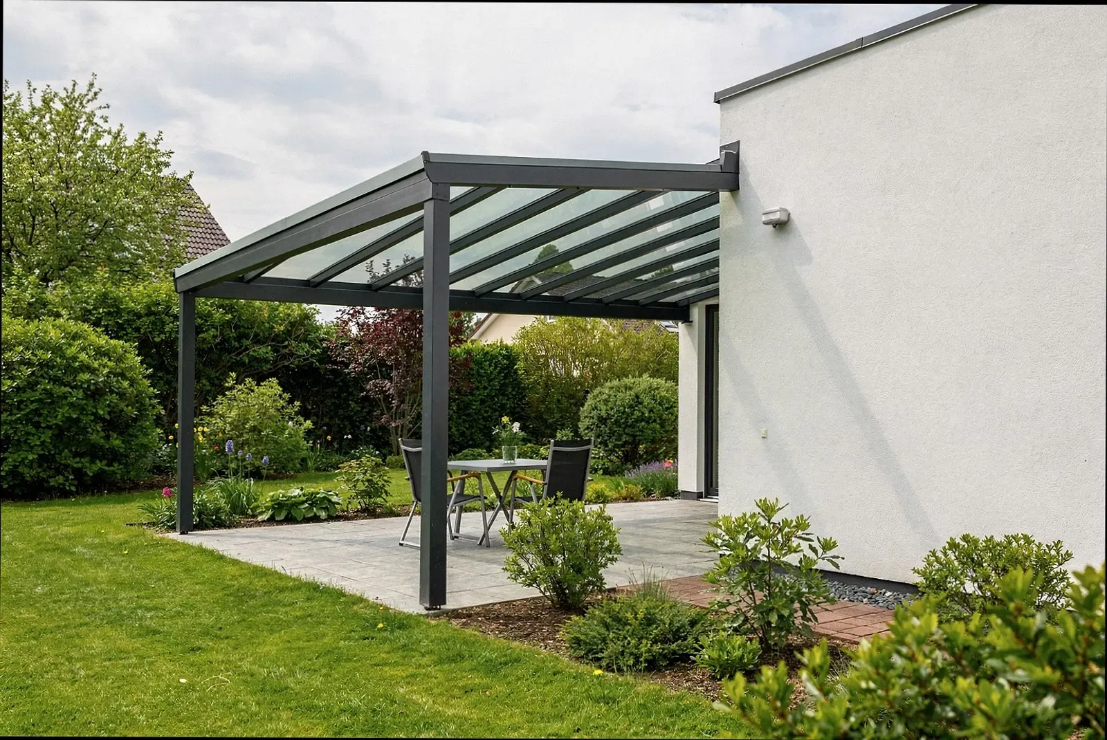 Moderne Terrassenüberdachung in Ulm